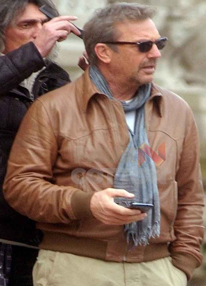 3 Days To Kill Kevin Costner ( Ethan Renner ) Leather Jacket
